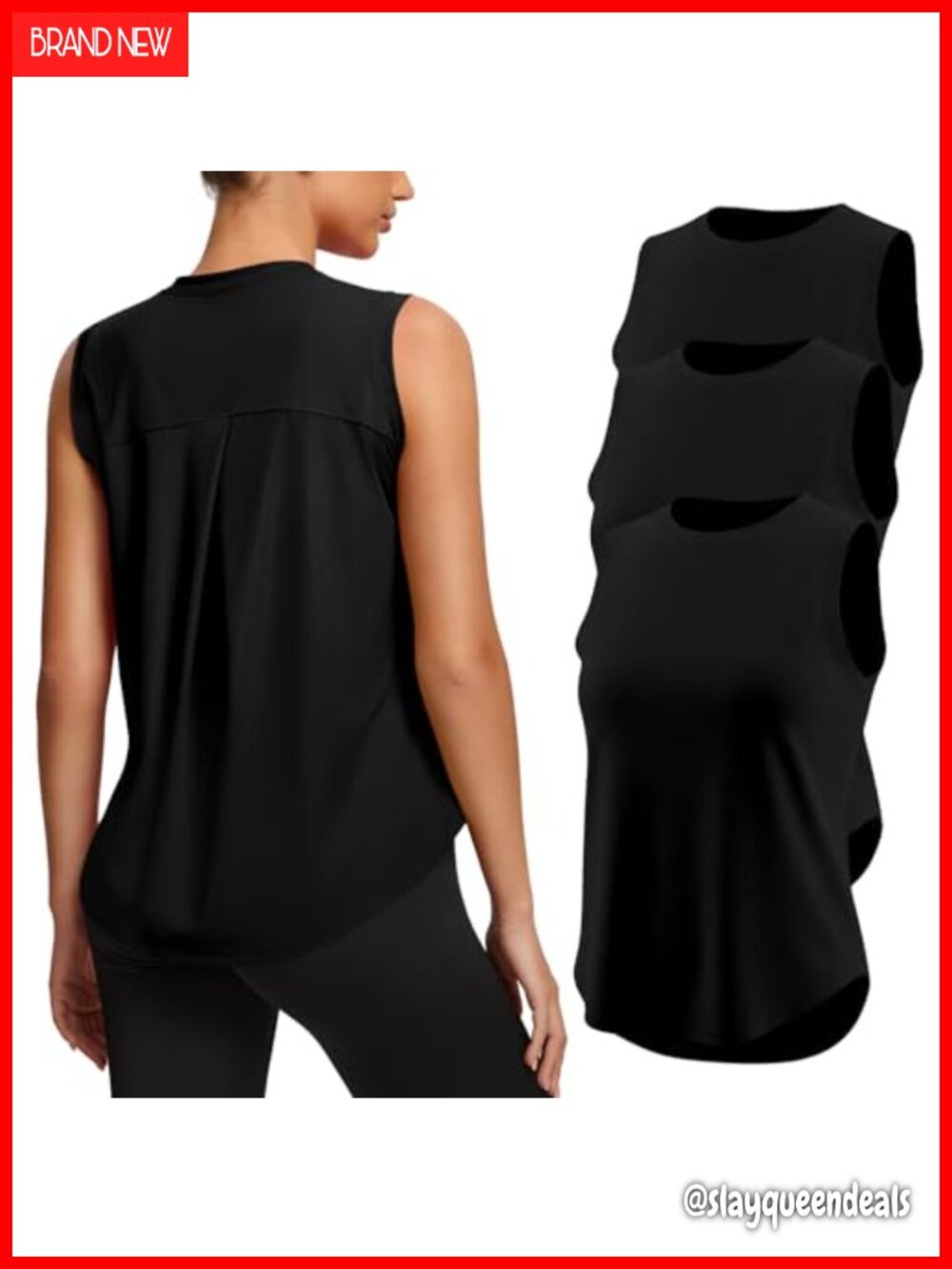 Missclub 3 Pack Workout Tops Women Athletic Yoga Tank Tops Loose Fit